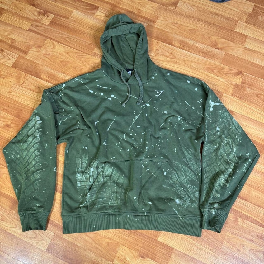 gymshark upcycled reworked hoodie bleach Mens size Medium